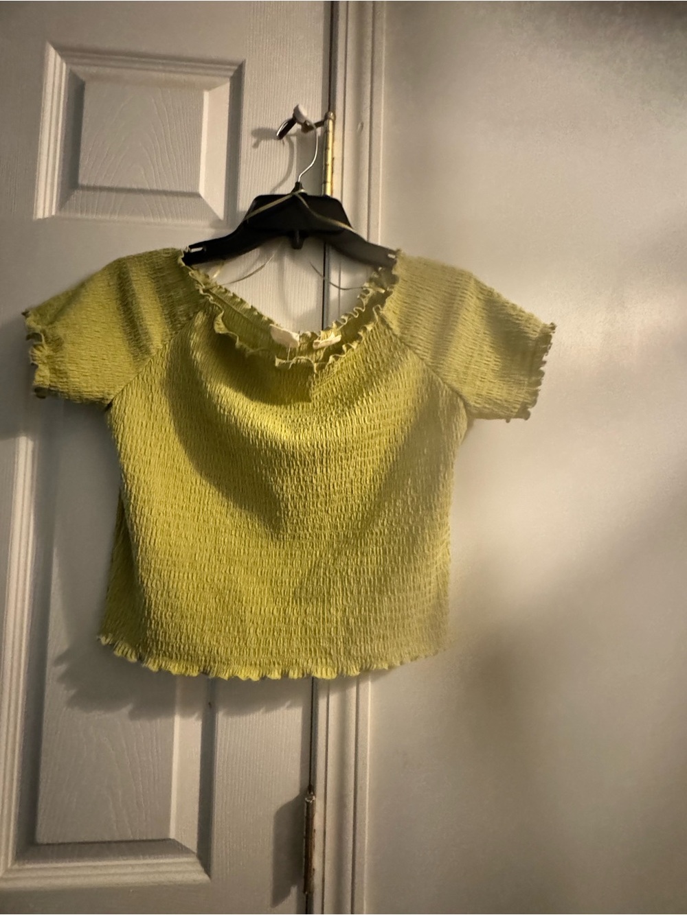 Levi's Lime Green Smocked Crop Top